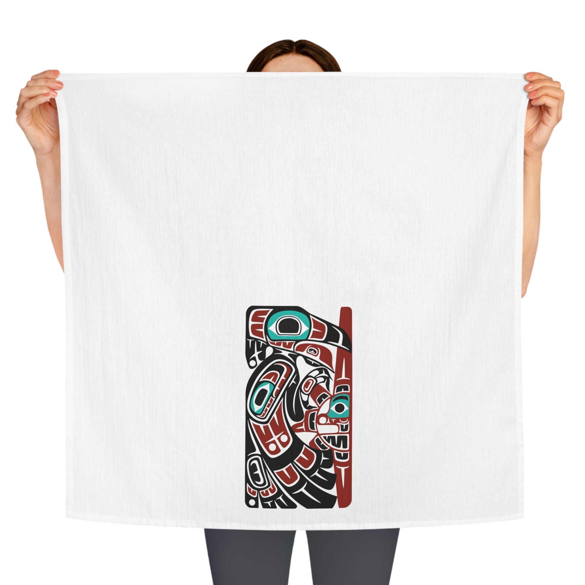 Cotton Tea Towel - Classic Tribal Raven Print - Northern Spiritlines™