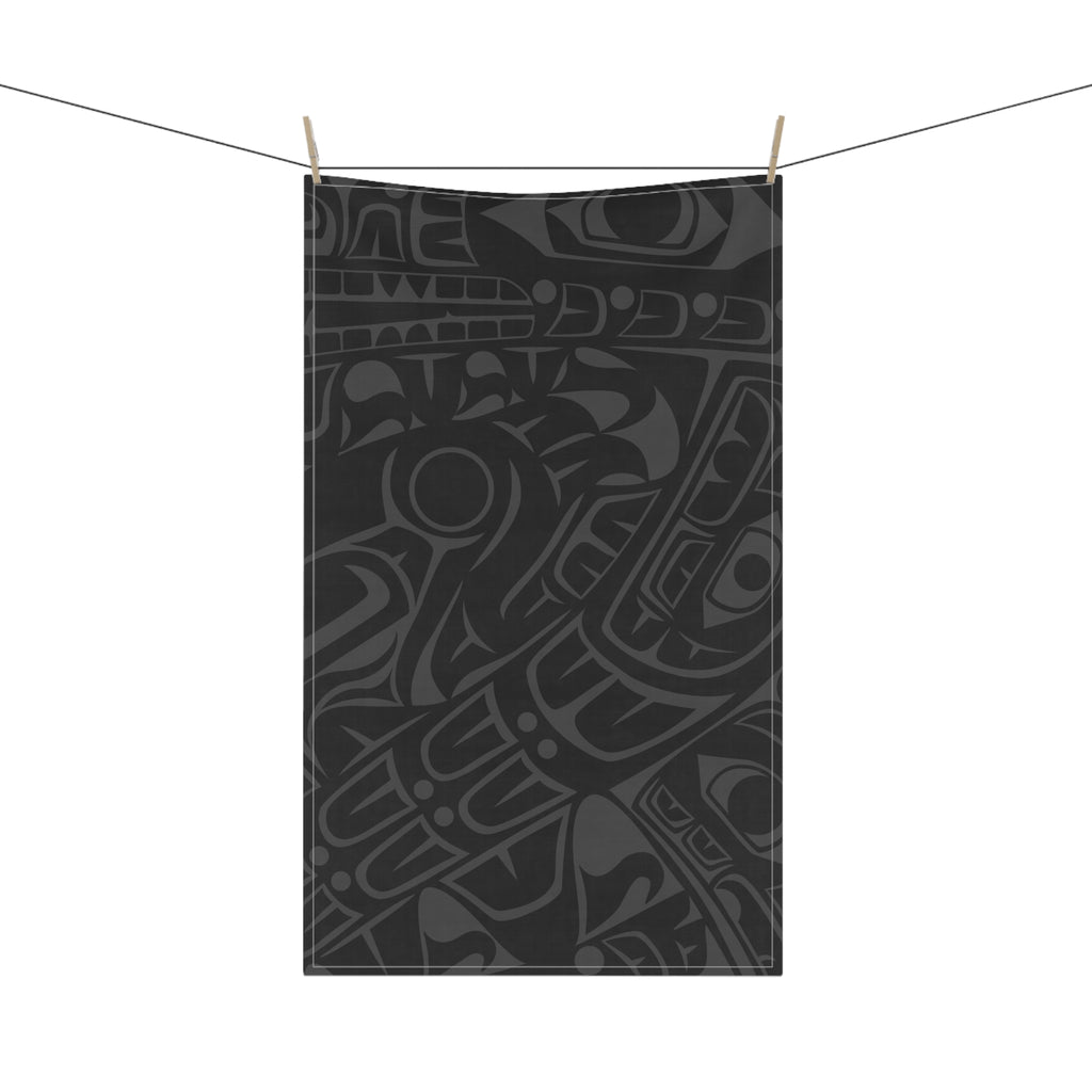 Cotton Twill Tea Towel - Classic Tribal Smoky Print - Northern Spiritlines™