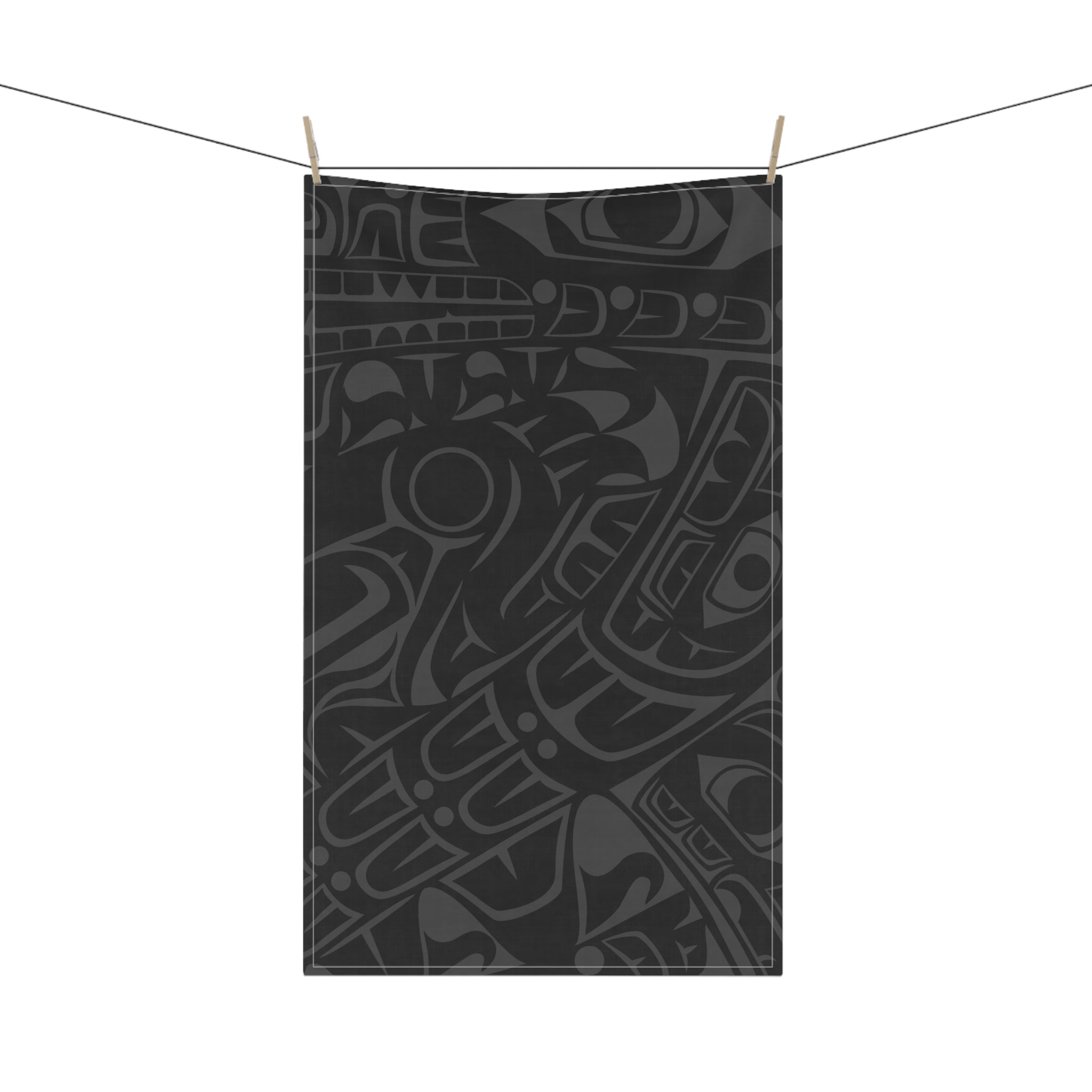 Cotton Twill Tea Towel - Classic Tribal Smoky Print - Northern Spiritlines™