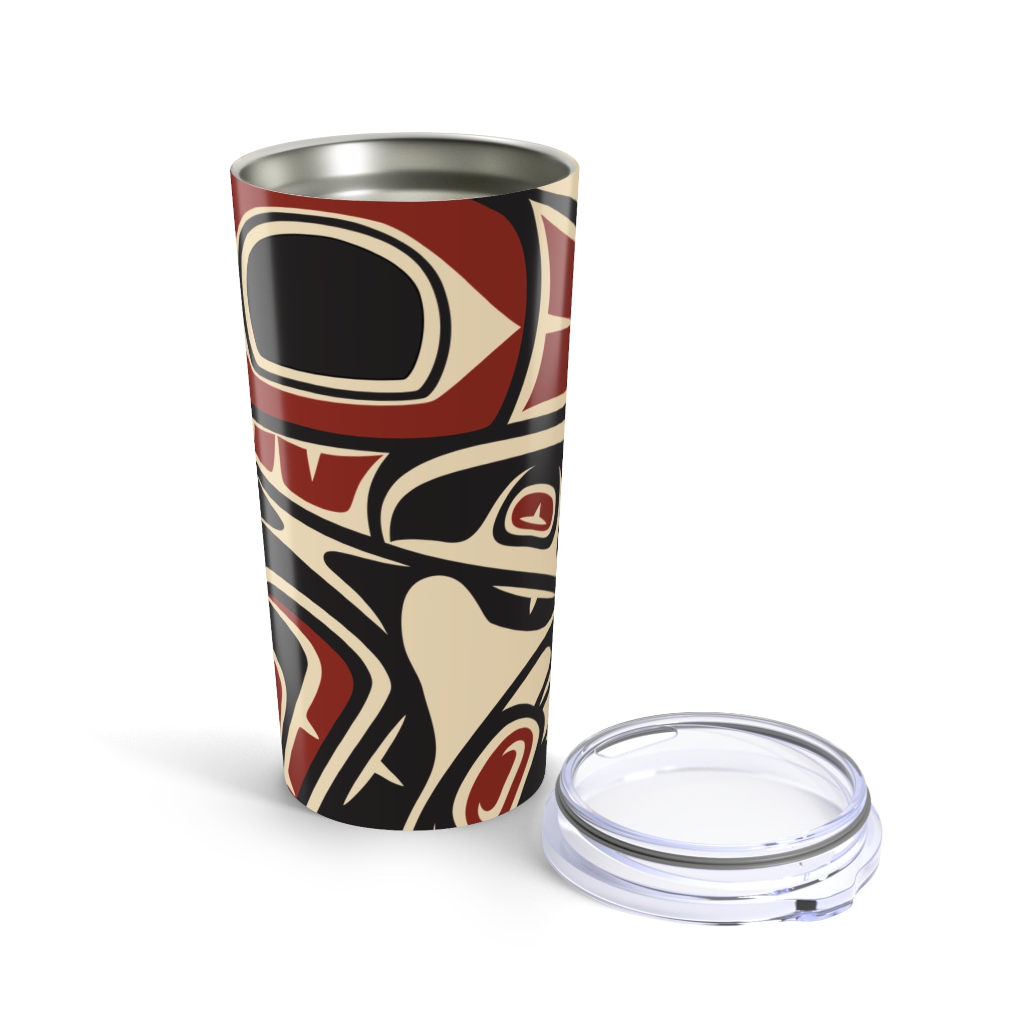 20 oz. Stainless Steel Tumbler w/ Lid - Classic Tribal Raven Print - Northern Spiritlines™