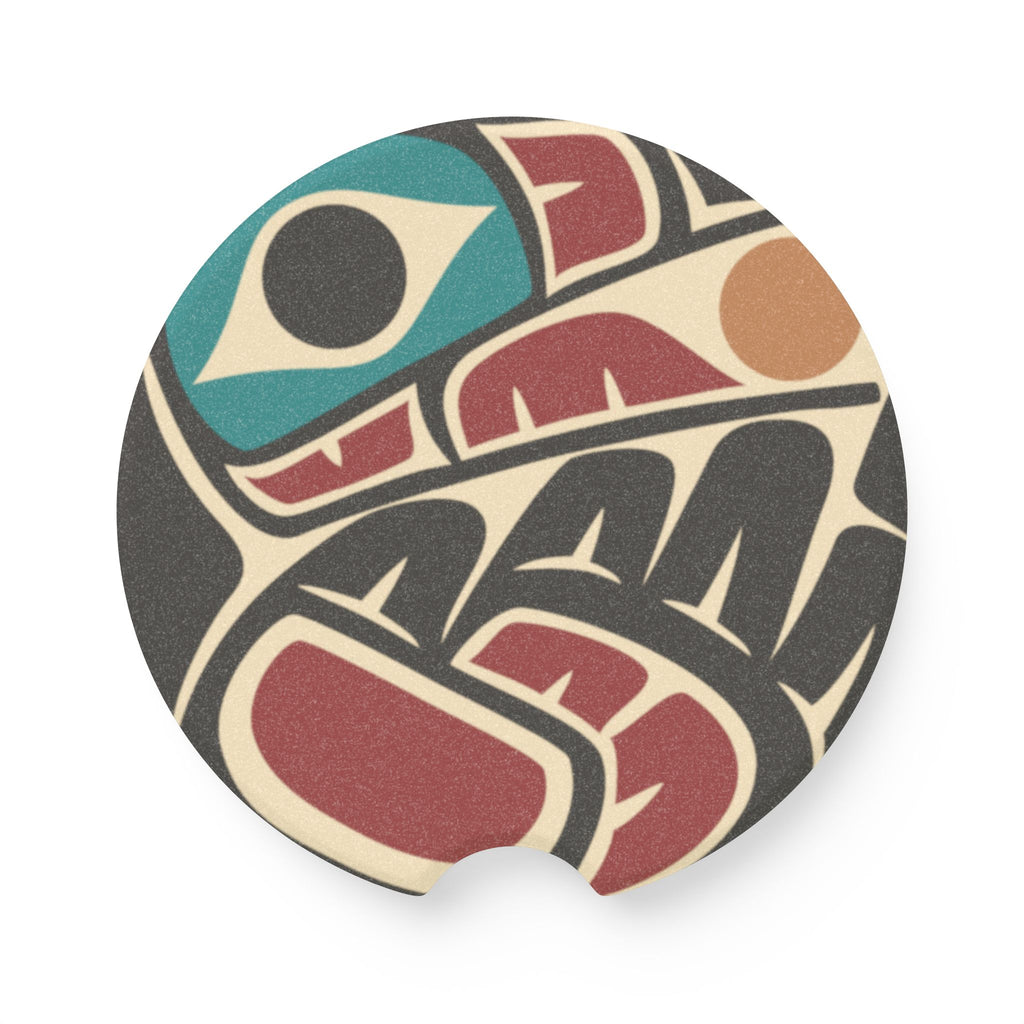 Soapstone Car Coaster - Classic Tribal Raven Print - Northern Spiritlines™