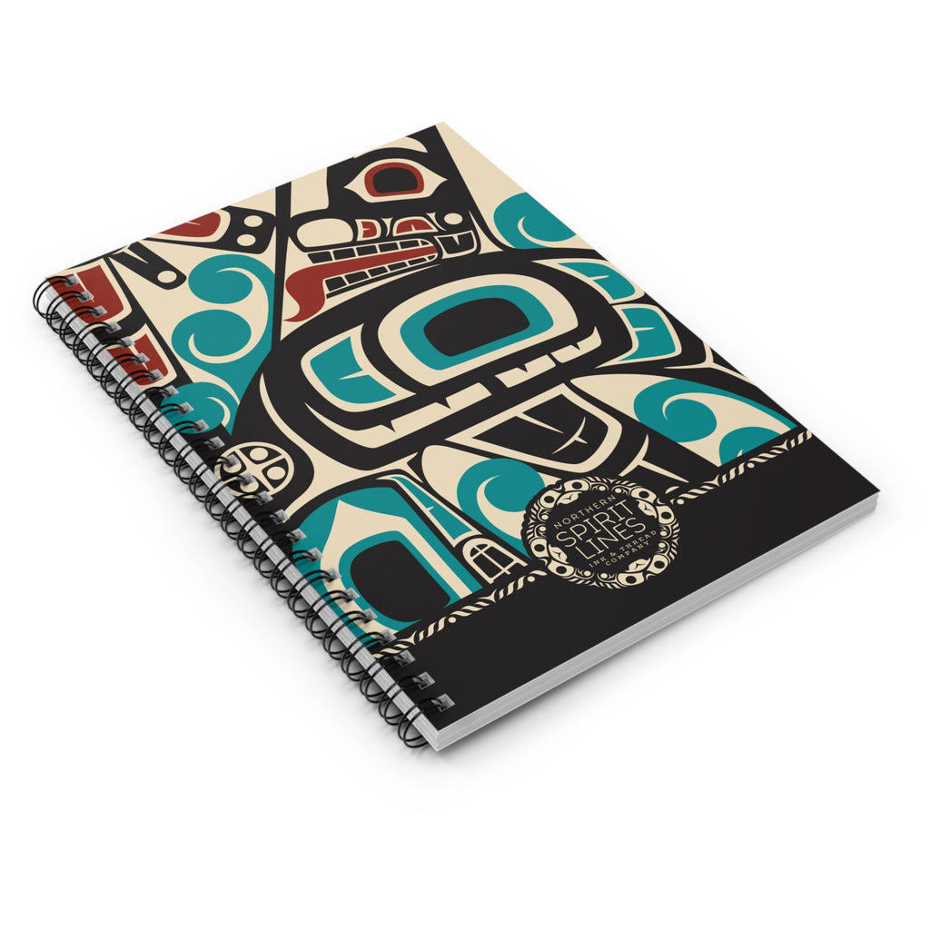 Spiral Notebook, Journal - Classic Tribal Orca Print - Northern Spiritlines™