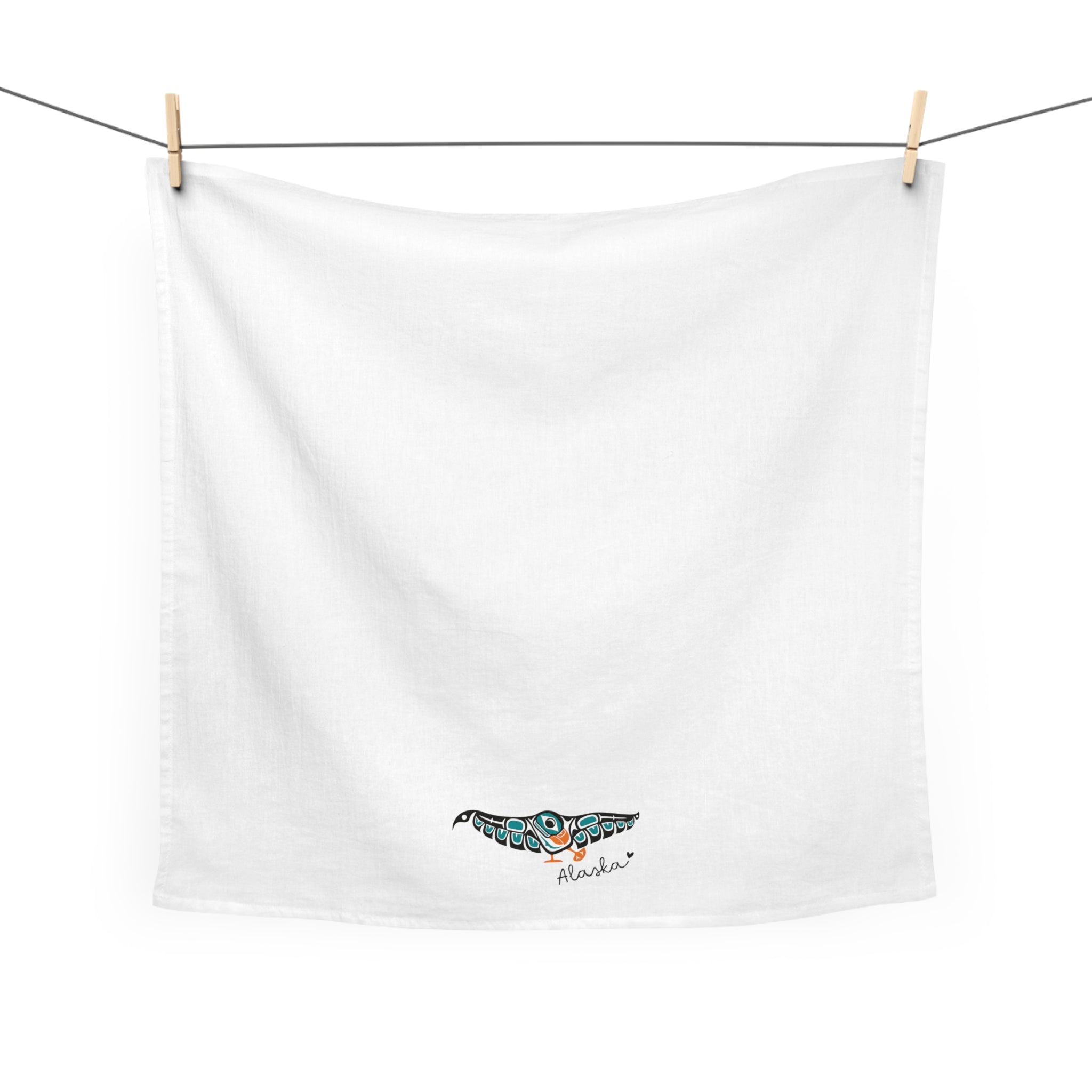 Cotton Tea Towel - Alaska Tribal Puffin - AK State Line™ Collection