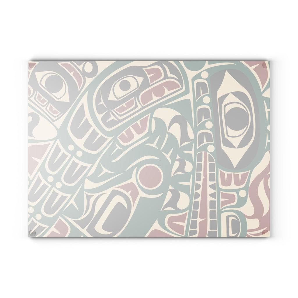 Glass Cutting Board - Classic Tribal Sea Monster Print - Northern Spiritlines™