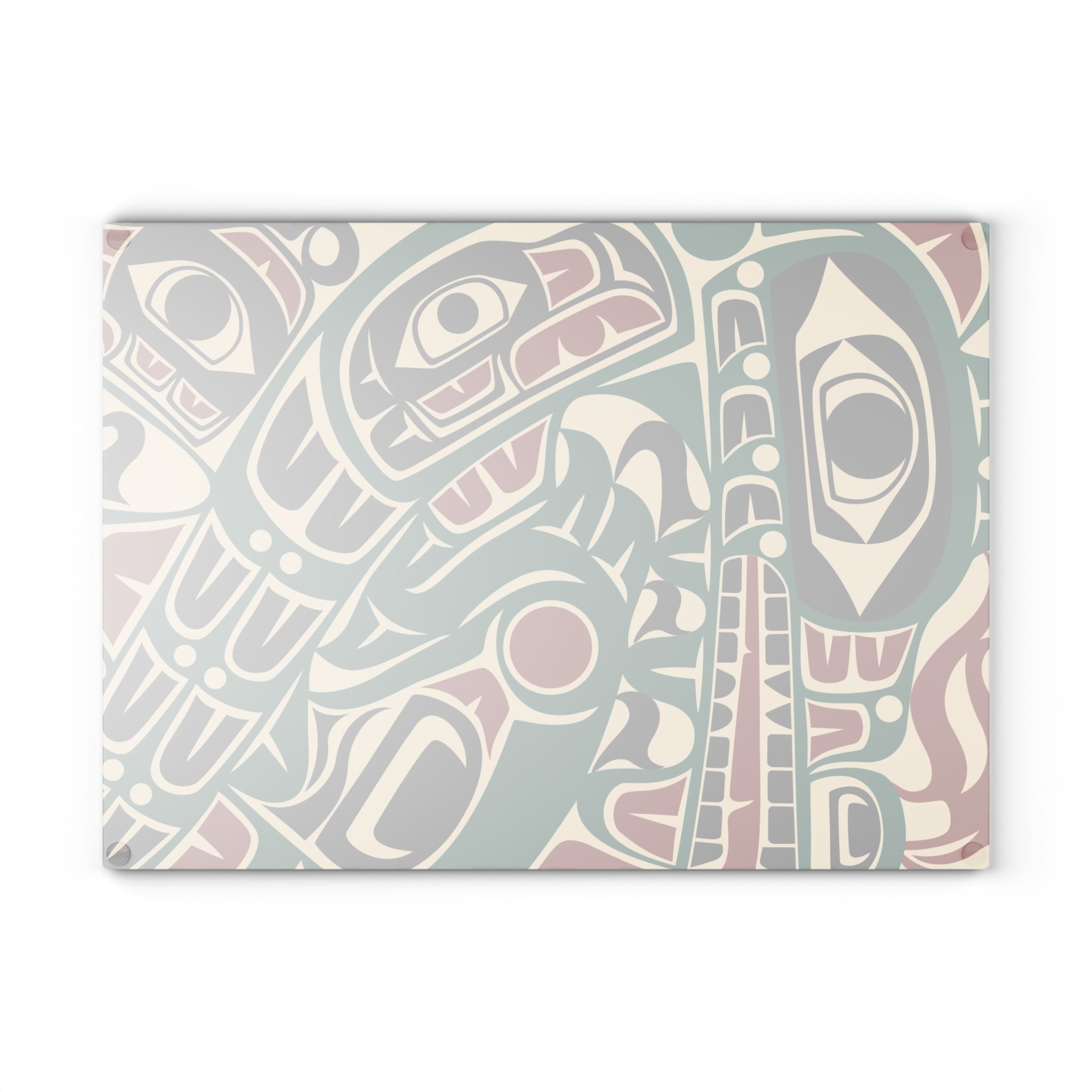 Glass Cutting Board - Classic Tribal Sea Monster Print - Northern Spiritlines™