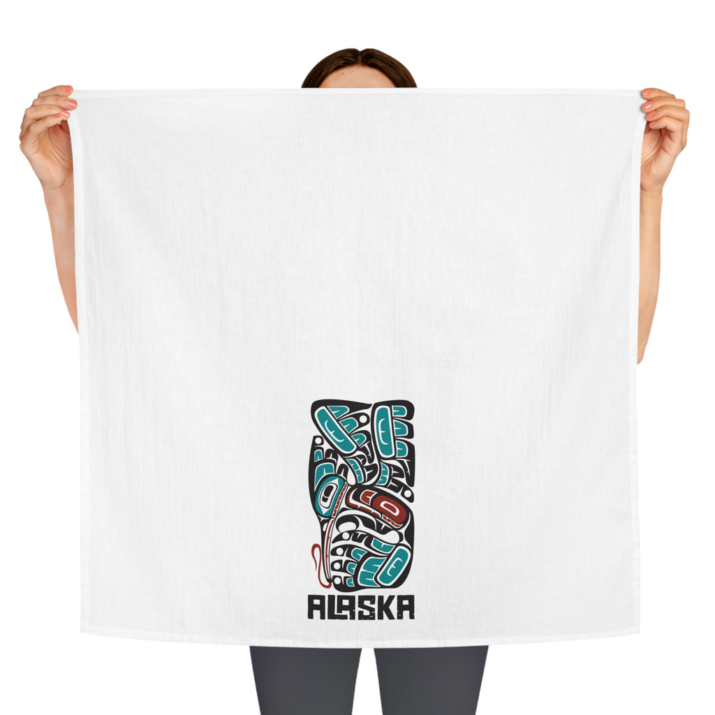 Cotton Tea Towel - Alaska Tribal Hummingbird - AK State Line™ Collection