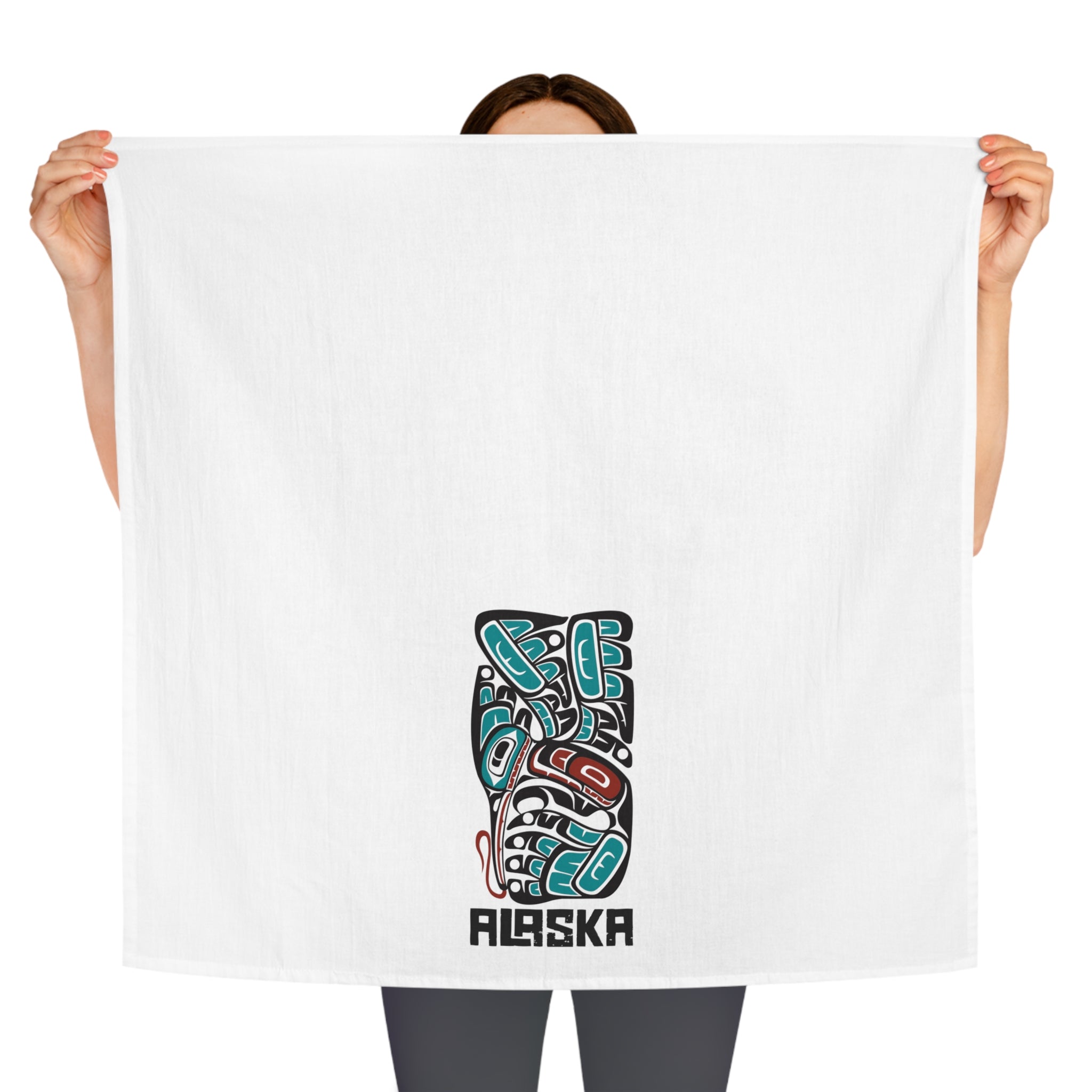 Cotton Tea Towel - Alaska Tribal Hummingbird - AK State Line™ Collection