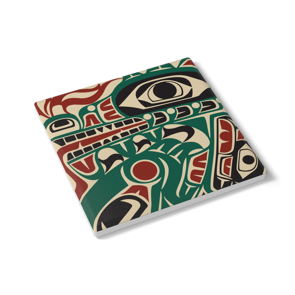 Ceramic Coaster - Classic Tribal Sea Monster Print - Northern Spiritlines™