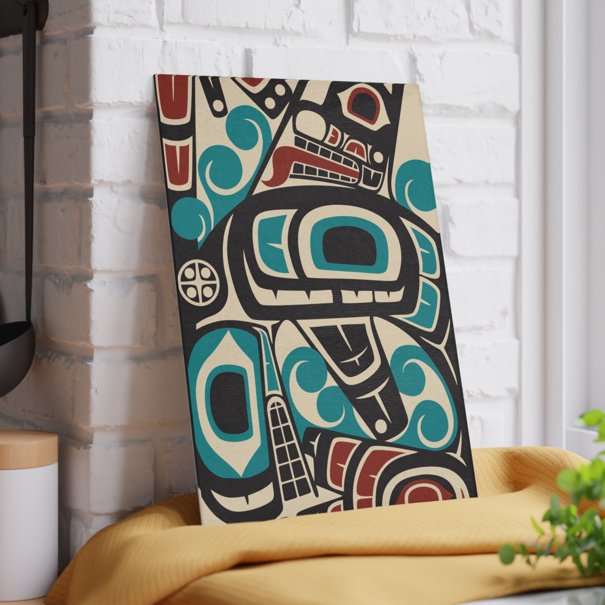 Glass Cutting Board - Classic Tribal Orca Print - Northern Spiritlines™