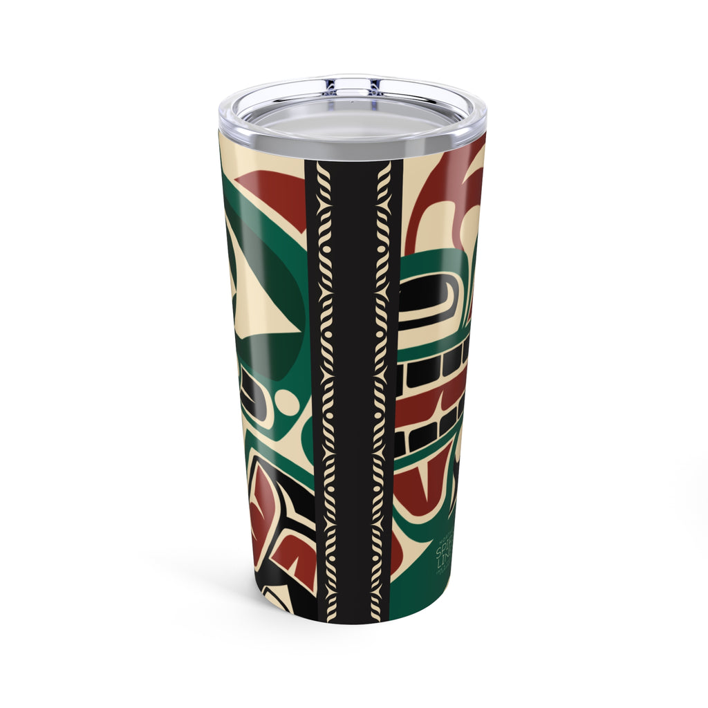20 oz. Stainless Steel Tumbler w/ Lid - Classic Tribal Sea Monster Print - Northern Spiritlines™