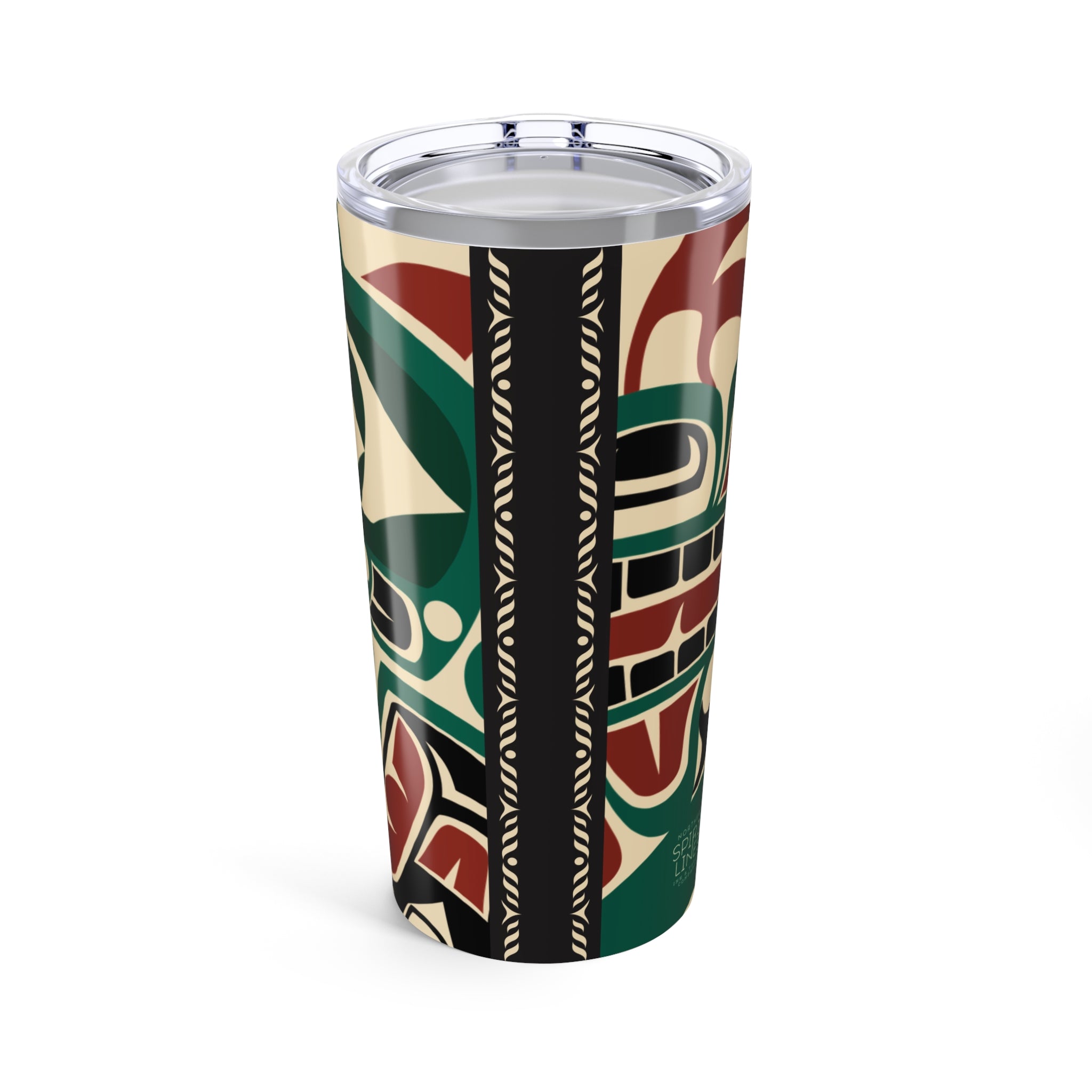 20 oz. Stainless Steel Tumbler w/ Lid - Classic Tribal Sea Monster Print - Northern Spiritlines™