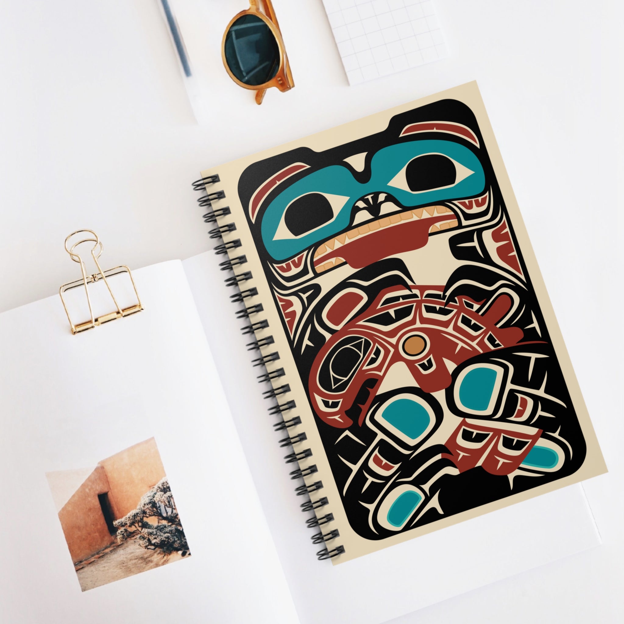 Journal - Spiral Bound | Classic Tribal Bear & Salmon | Signature Collection