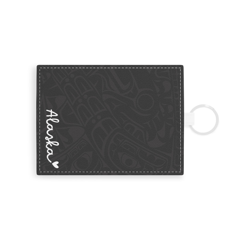 Saffiano Leather Card Holder - Alaska Tribal Print - AK State Line™ Collection