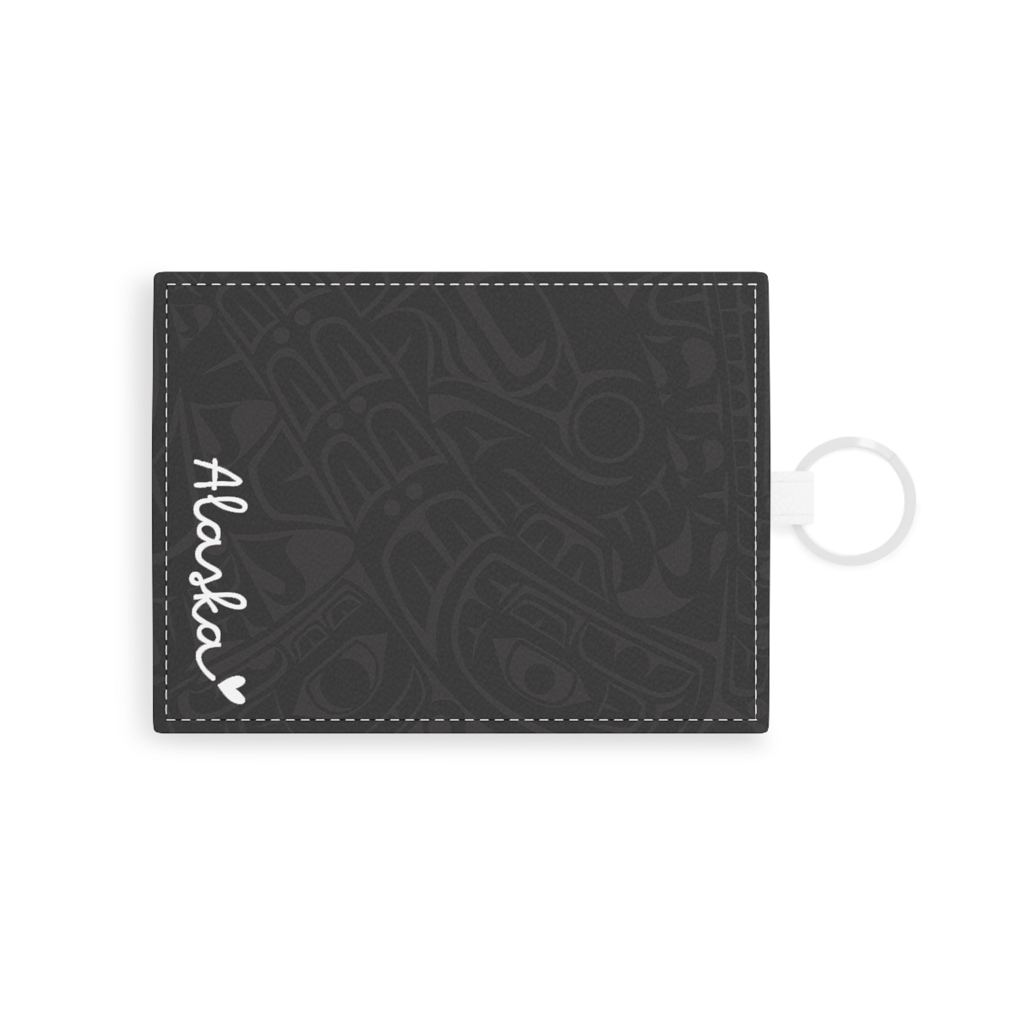 Saffiano Leather Card Holder - Alaska Tribal Print - AK State Line™ Collection
