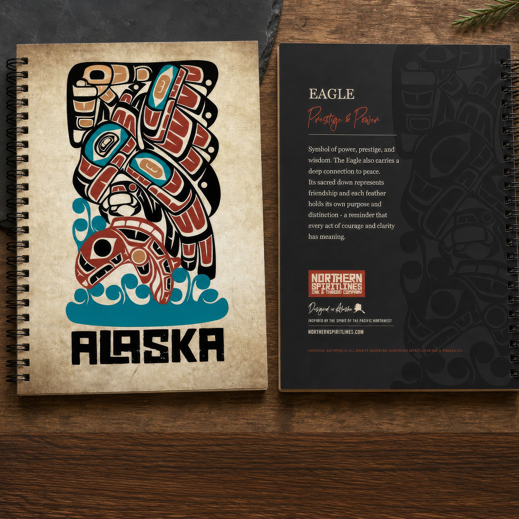 Spiral Bound Journal | Alaska Eagle & Salmon | Spirit Storytellers Series