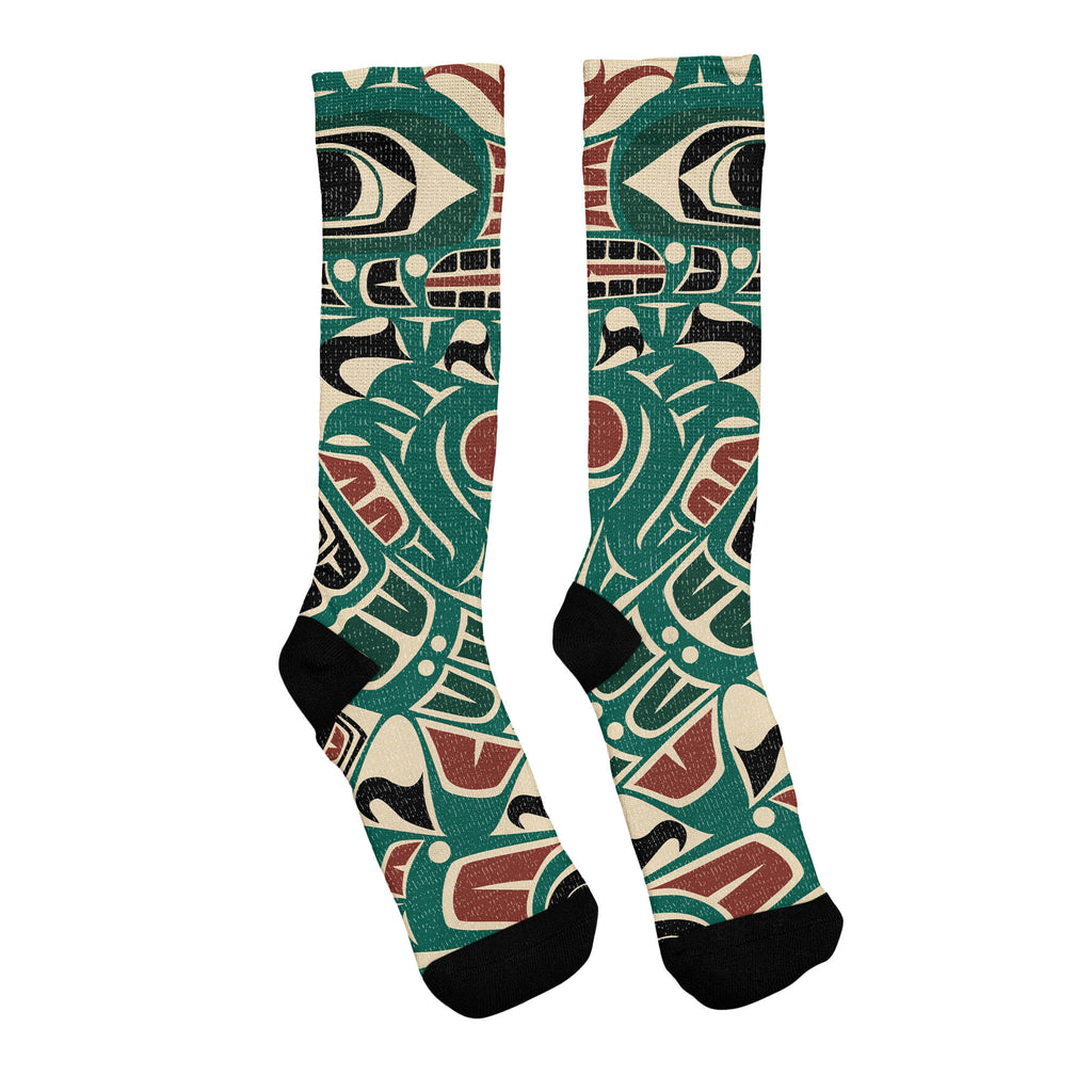 Socks - Knee High, Jacquard Knit | Tribal Sea Monster