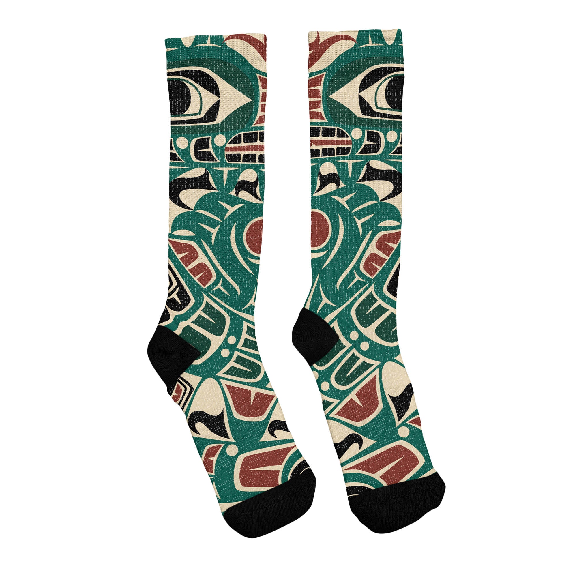 Socks - Knee High, Jacquard Knit | Tribal Sea Monster