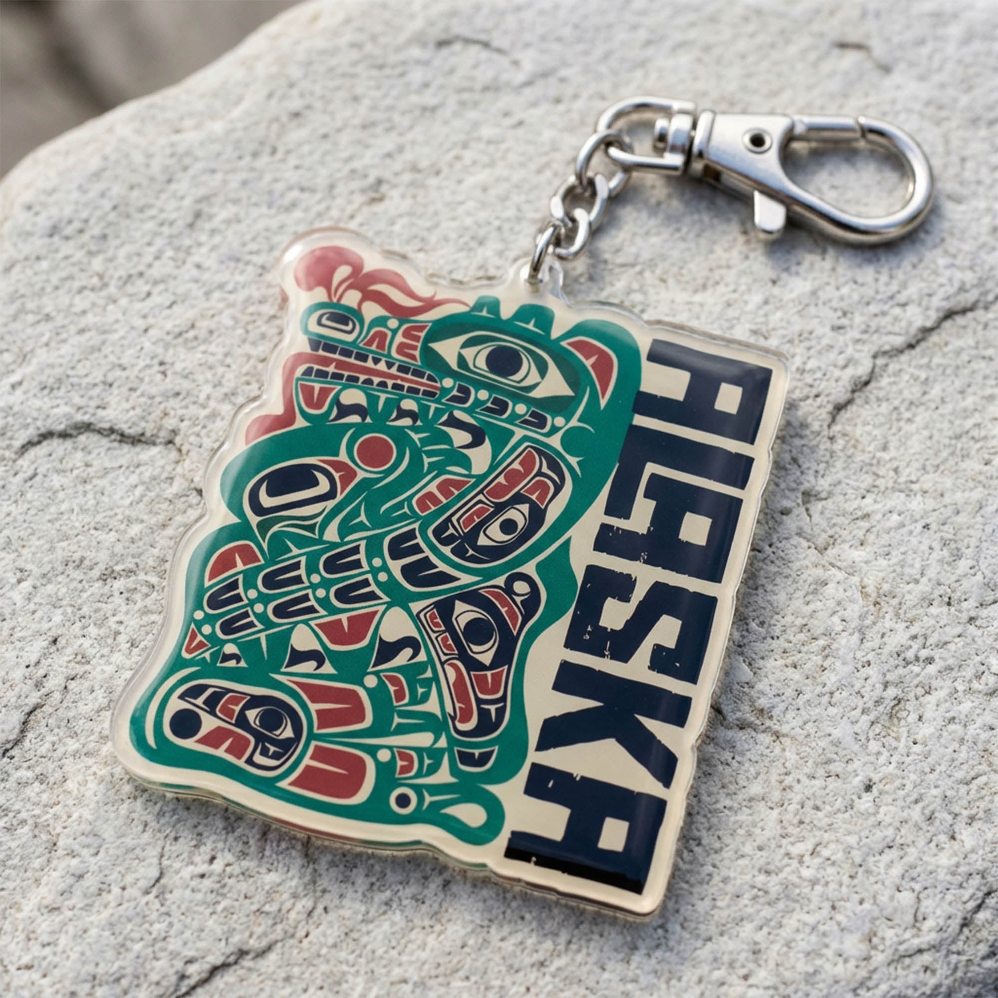 Acrylic Die Cut Keychain | Classic Alaska Tribal Sea Monster | Stateline™ Collection