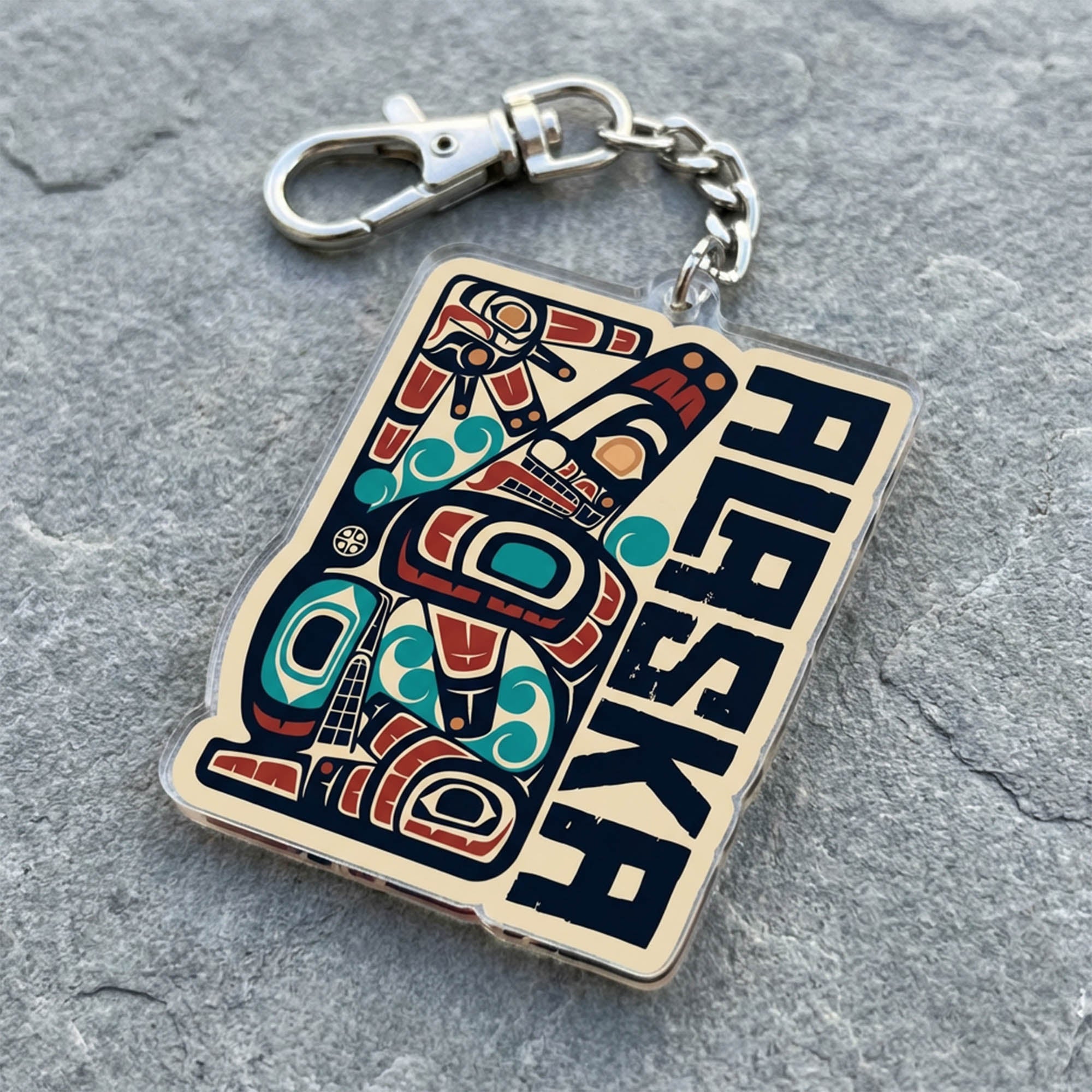 Acrylic Die Cut Keychain | Classic Alaska Tribal Orca | Stateline™ Collection