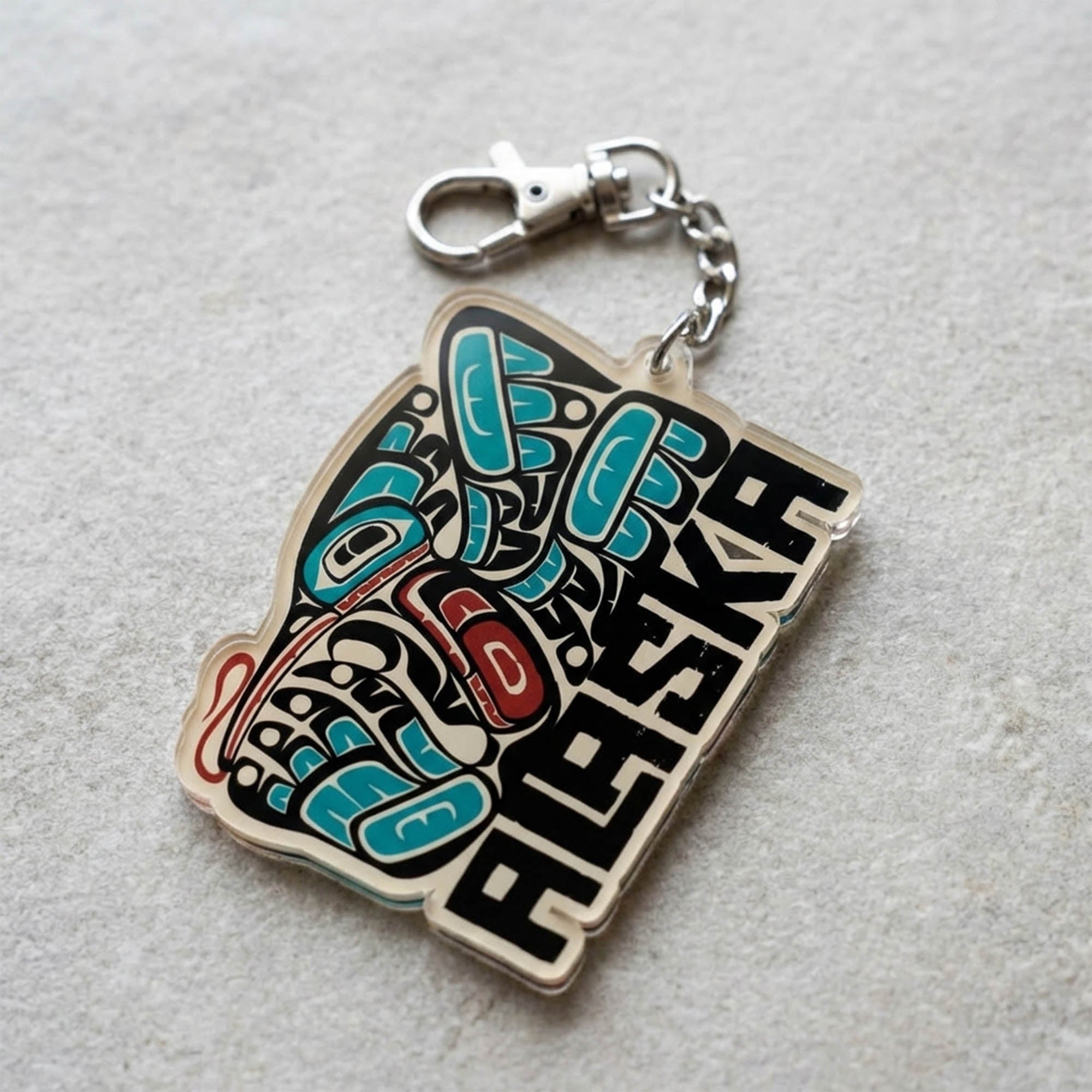 Acrylic Die Cut Keychain | Classic Alaska Tribal Hummingbird | Stateline™ Collection