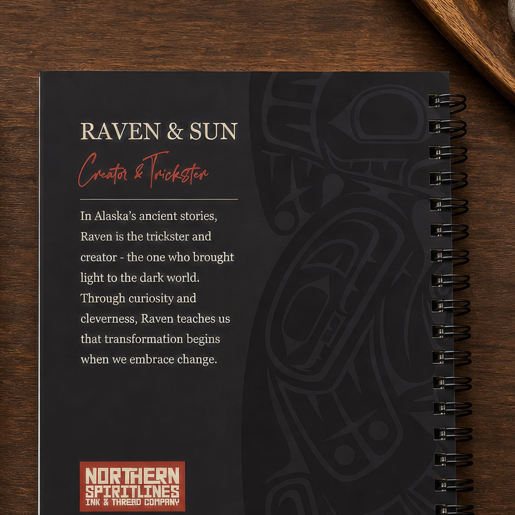 Spiral Bound Journal | Alaska Raven & Sun | Spirit Storytellers Series
