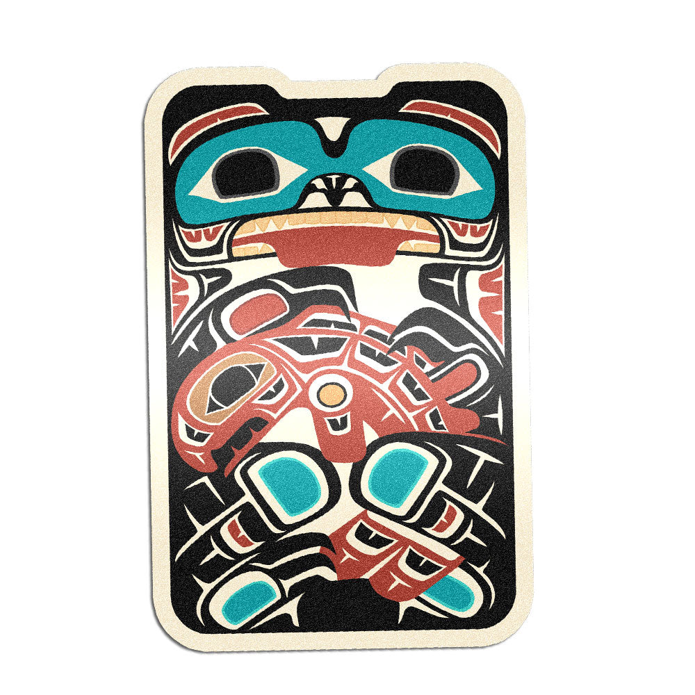Vinyl Die Cut Sticker | Classic Tribal Bear & Salmon | Signature Collection