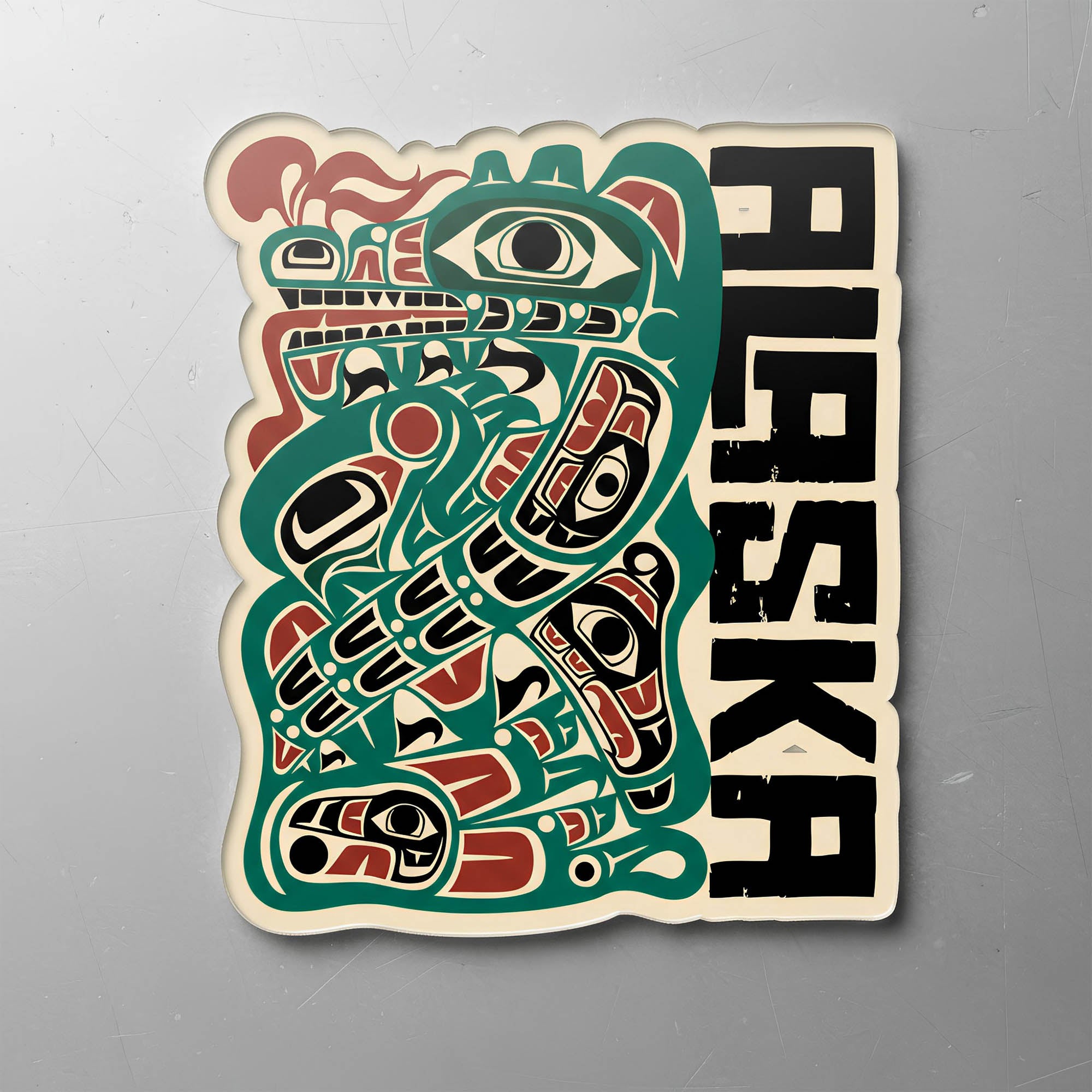 Acrylic Die Cut Magnet | Alaska Tribal Sea Monster | Stateline™ Collection