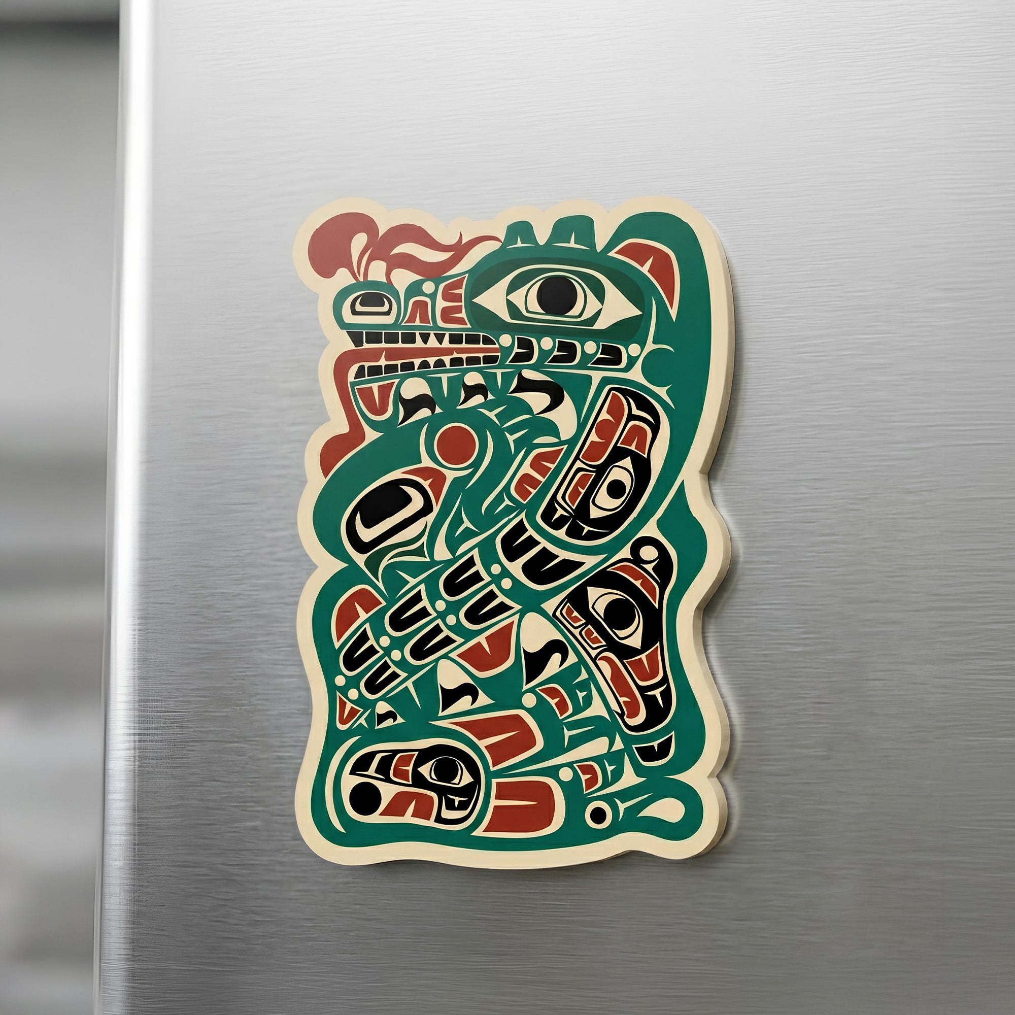 Acrylic Die Cut Magnet | Classic Tribal Sea Monster | Signature Collection
