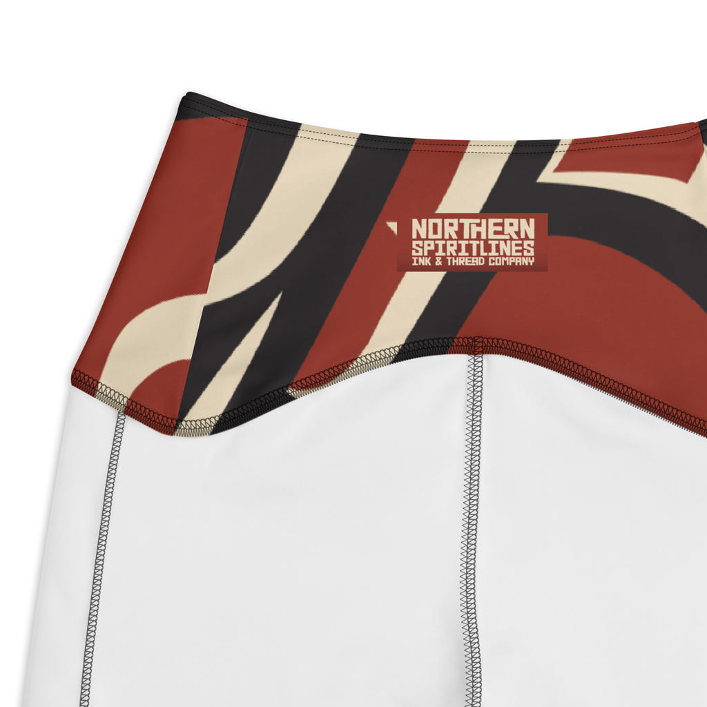 *Crossover Leggings with Pockets - Classic Tribal Hummingbird Print - Northern Spiritlines™