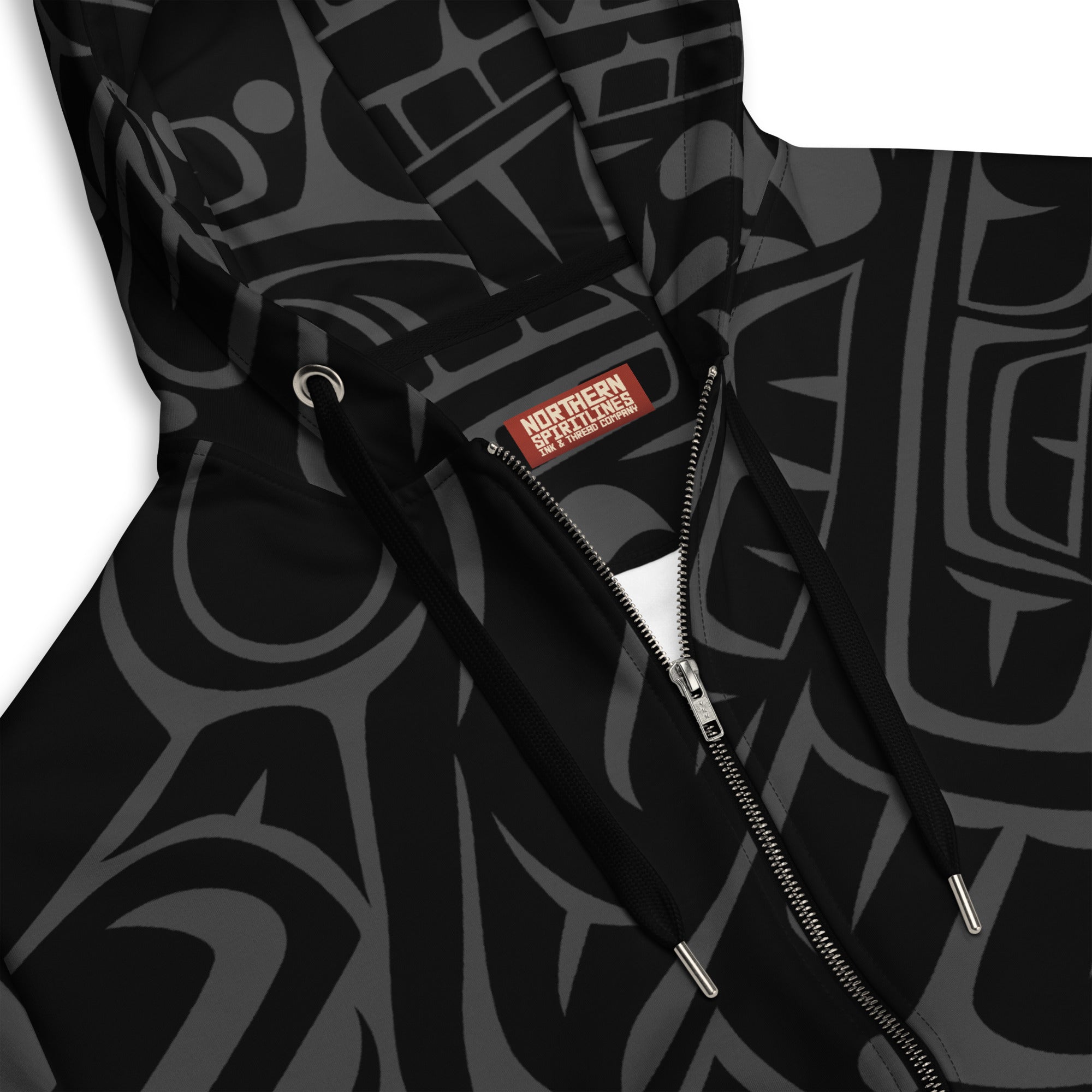 Unisex Zip Hoodie - Classic Tribal Smoky Print - Northern Spiritlines™