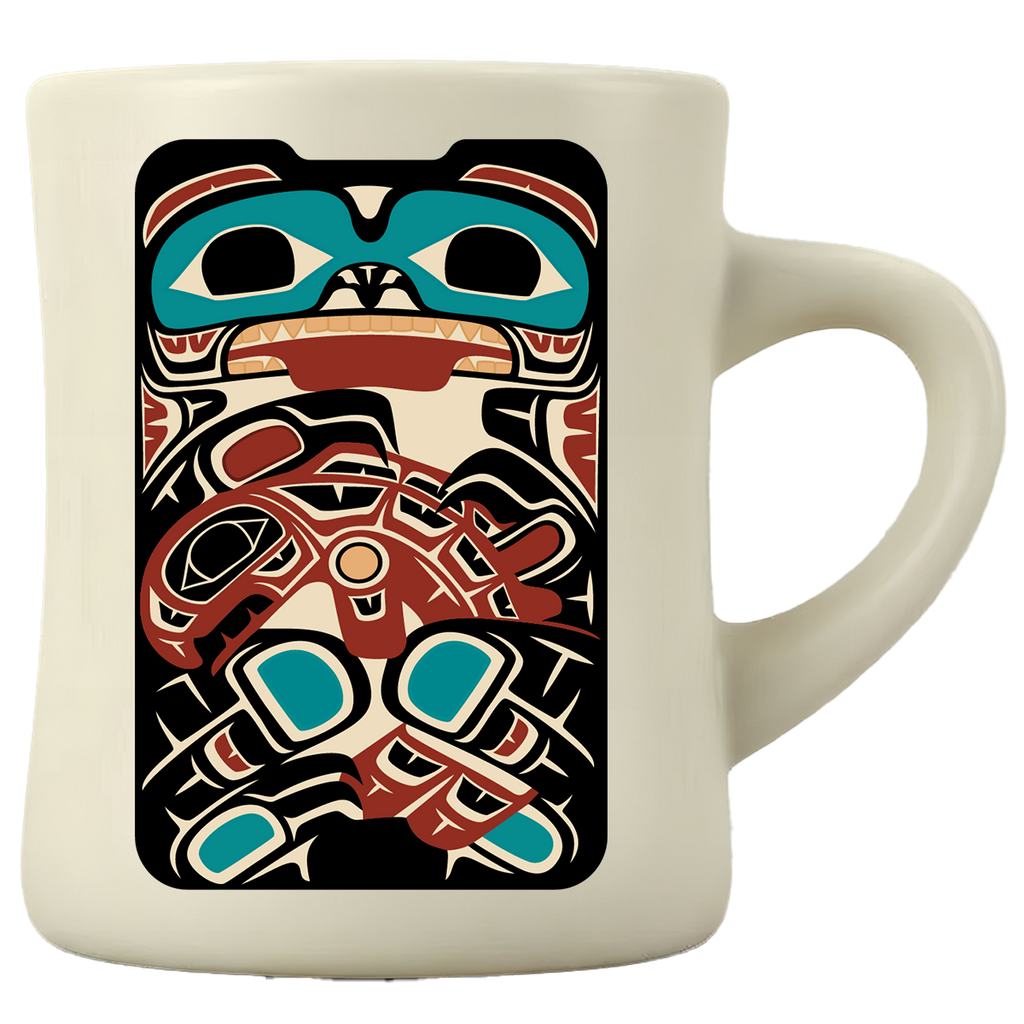 Ceramic Coffee Mug | The Bear & Salmon | Spirit Storytellers™ Series