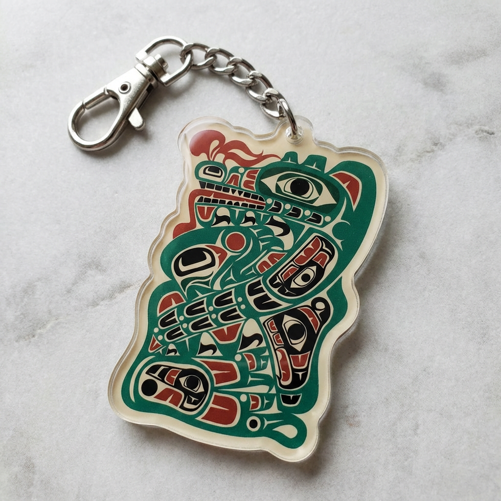 Acrylic Die Cut Keychain | Classic Tribal Sea Monster | Signature Collection