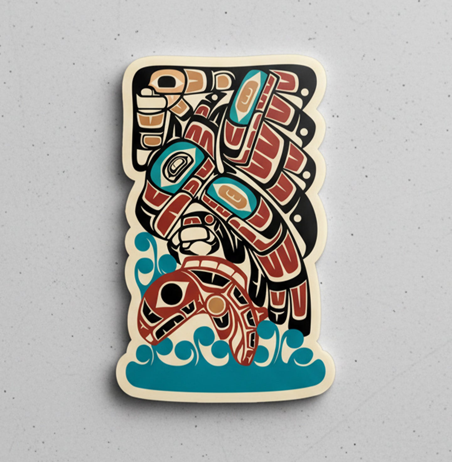Acrylic Die Cut Magnet | Classic Tribal Eagle & Salmon | Northern Spiritlines™ Signature