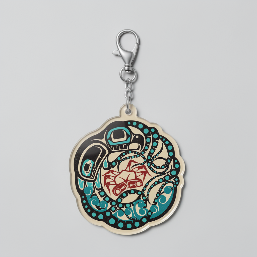 Acrylic Die Cut Keychain | Classic Tribal Octopus | Northern Spiritlines™ Signature
