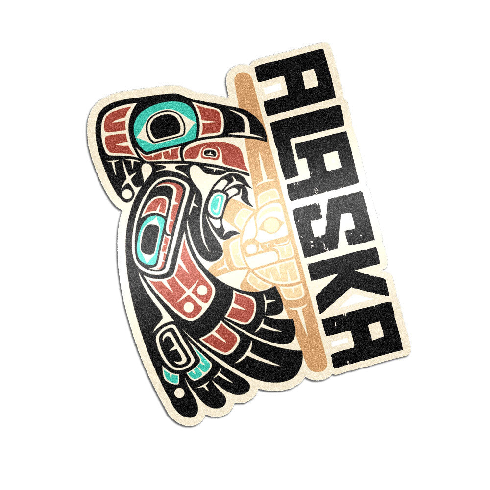 Vinyl Die Cut Sticker | Classic Tribal Raven & Sun | Stateline Collection