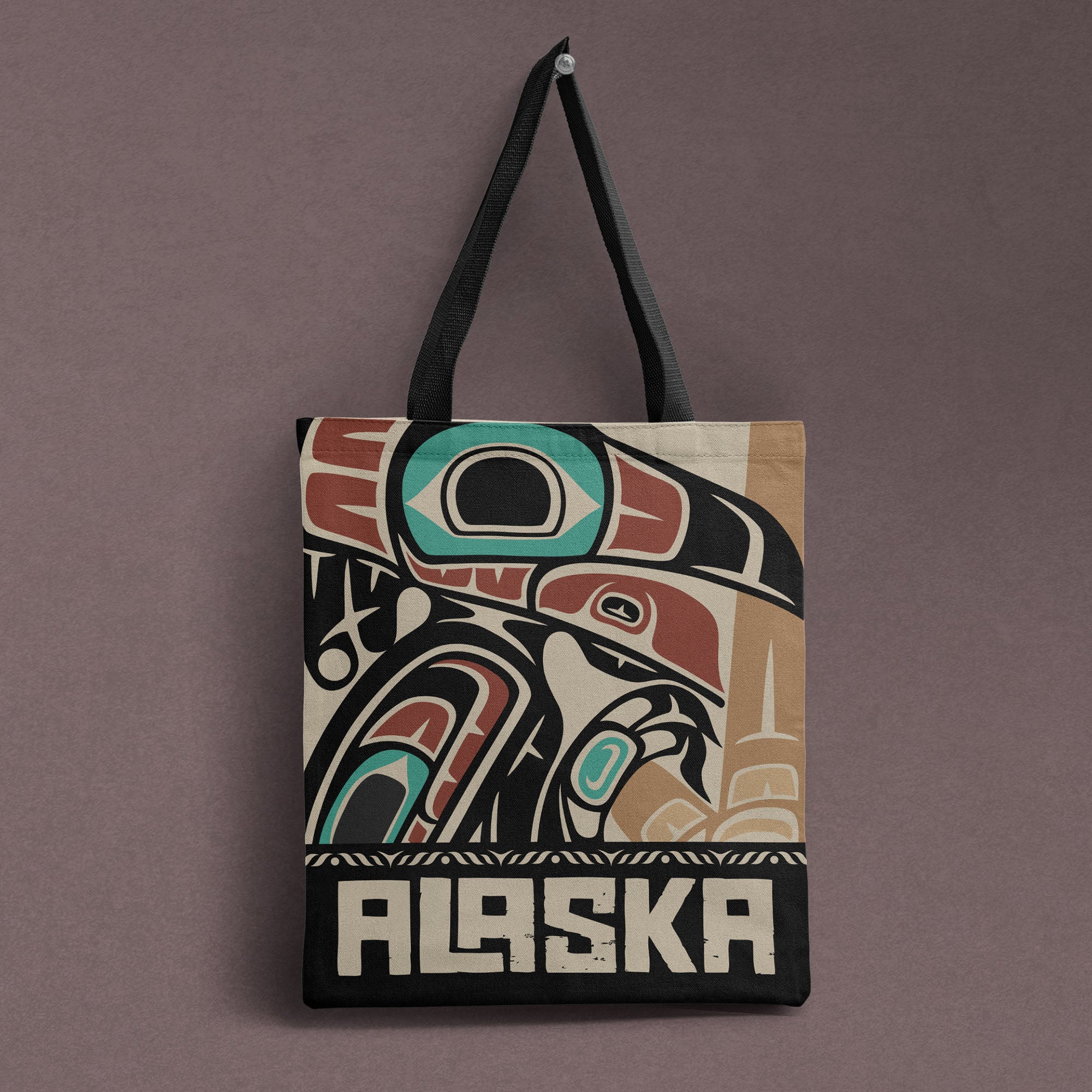 Tote Bag | Classic Alaska Tribal Raven & Sun | Stateline™ Collection
