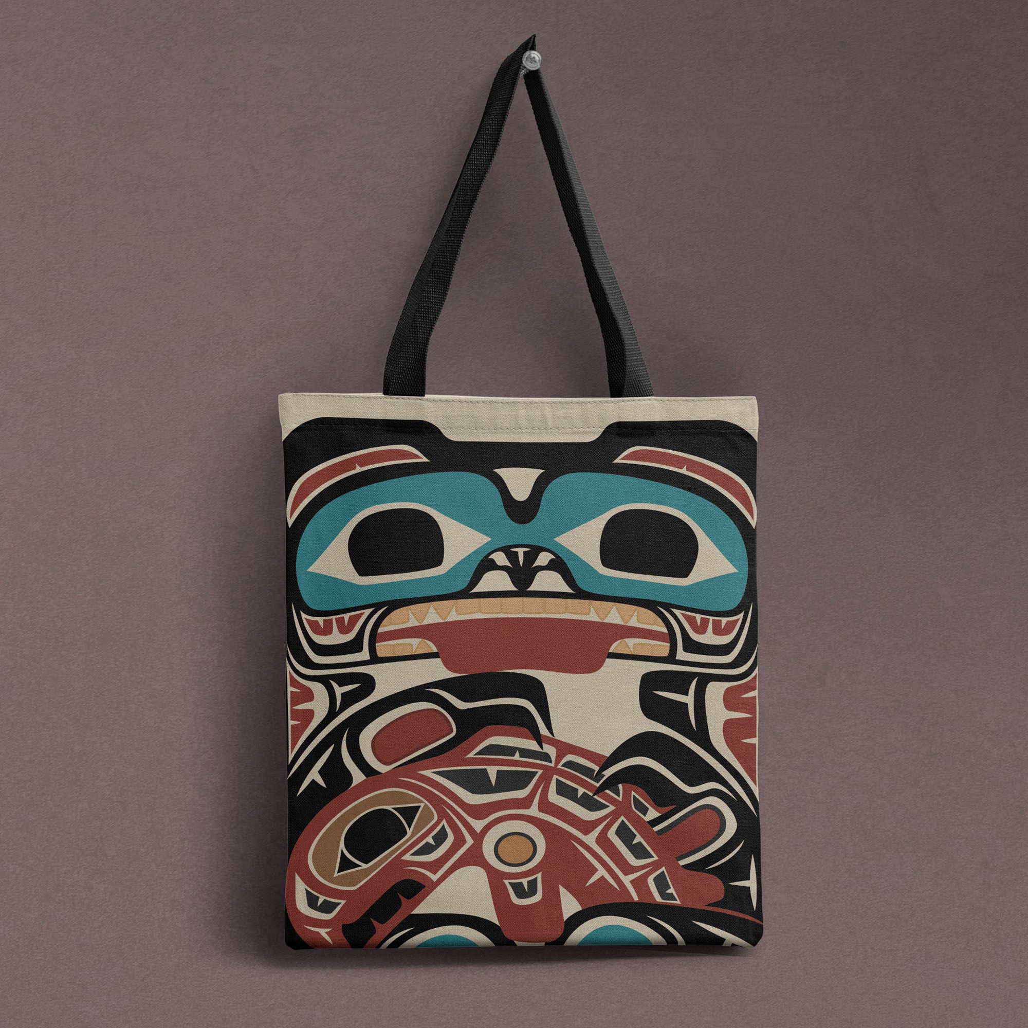 Tote Bag | Classic Tribal Bear & Salmon | Signature Collection