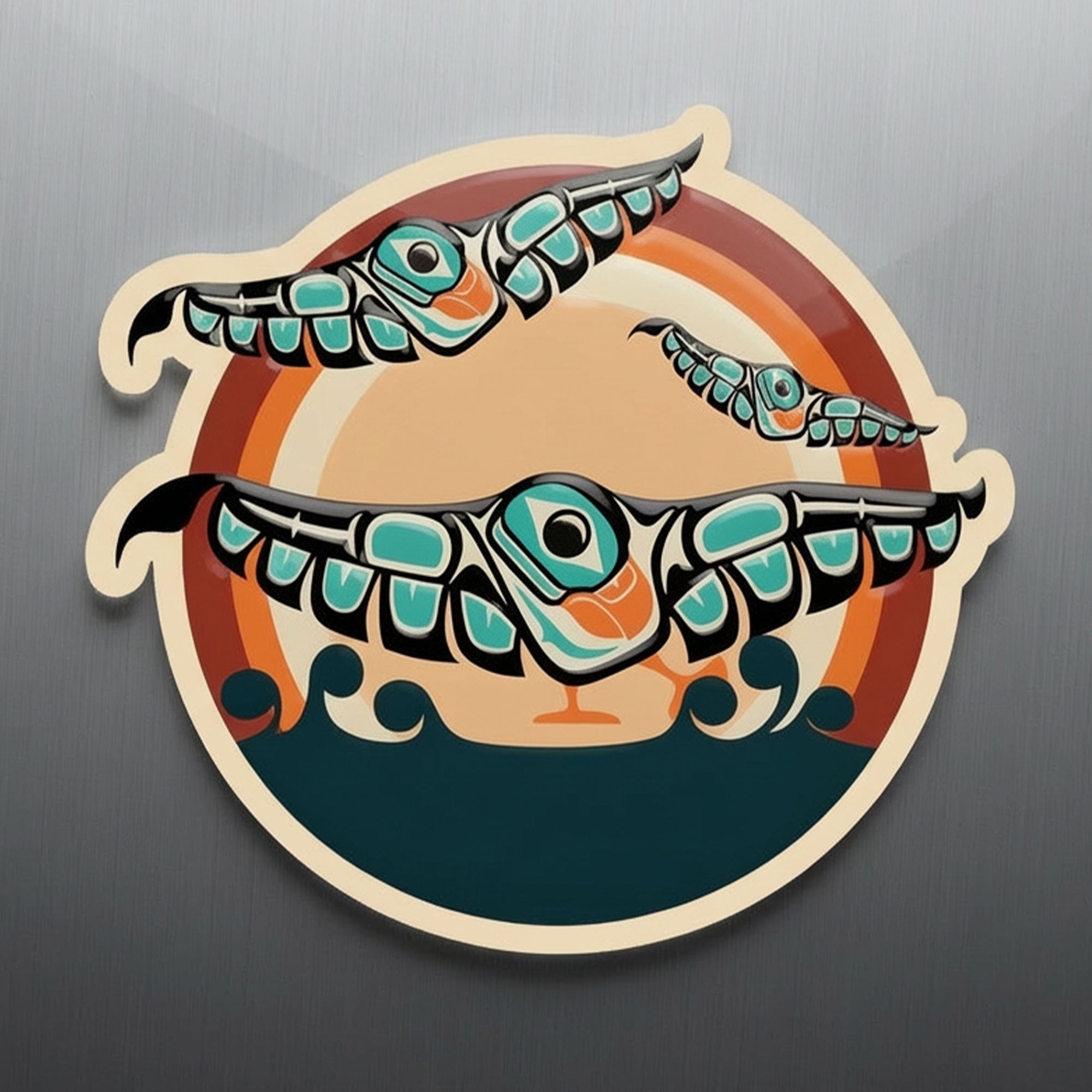 Acrylic Die Cut Magnet | Classic Tribal Puffins | Northern Spiritlines™ Signature