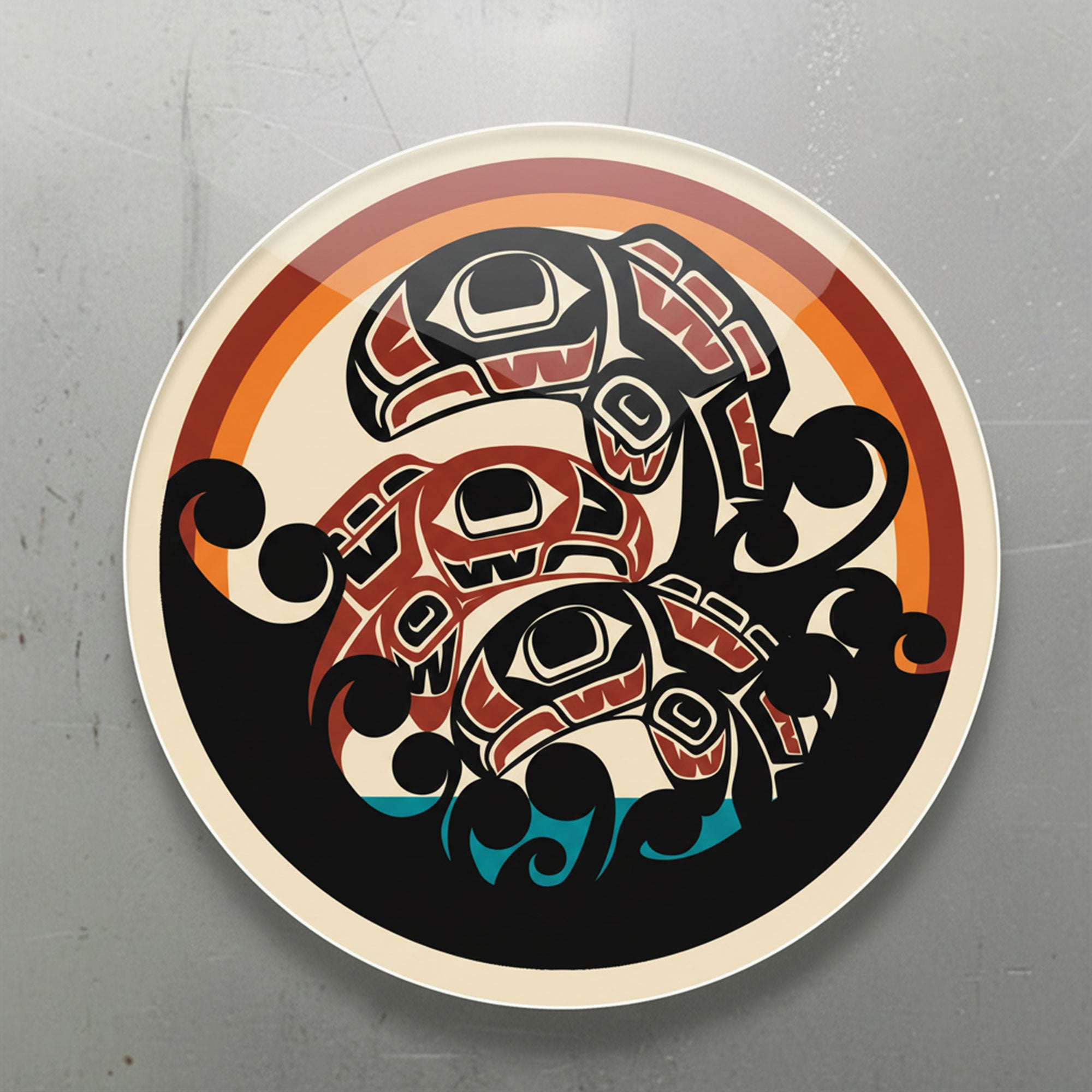 Acrylic Die Cut Magnet | Classic Tribal Salmon | Northern Spiritlines™ Signature