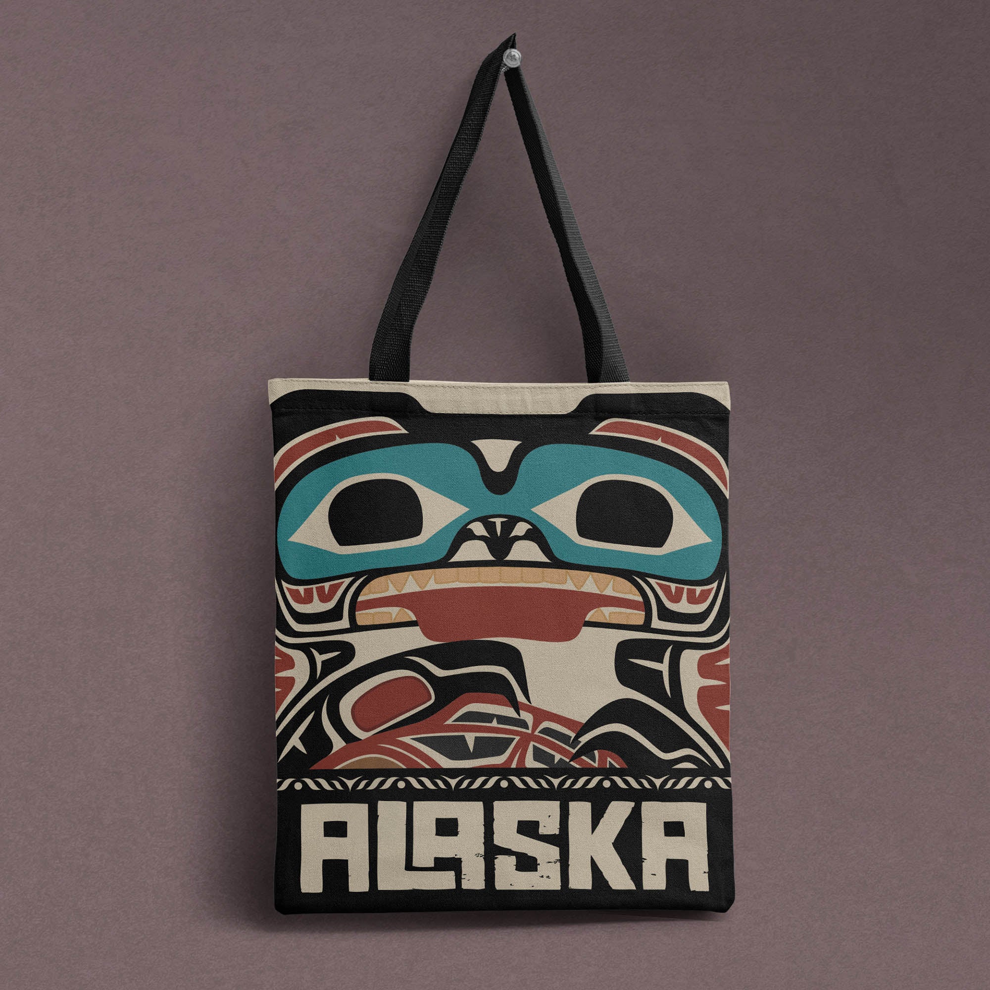 Tote Bag | Alaska Tribal Bear & Salmon | Stateline™ Collection